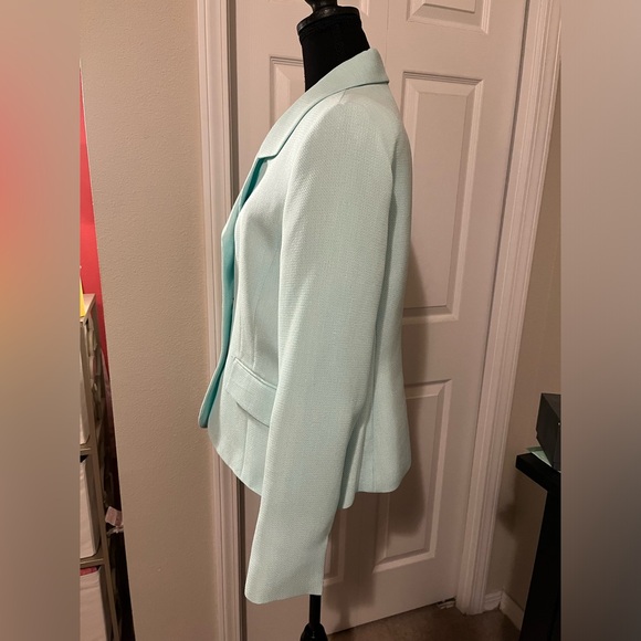 Black Label Evan-Picone Aqua / Mint Green Blazer size 10 black buttons - Picture 3 of 13
